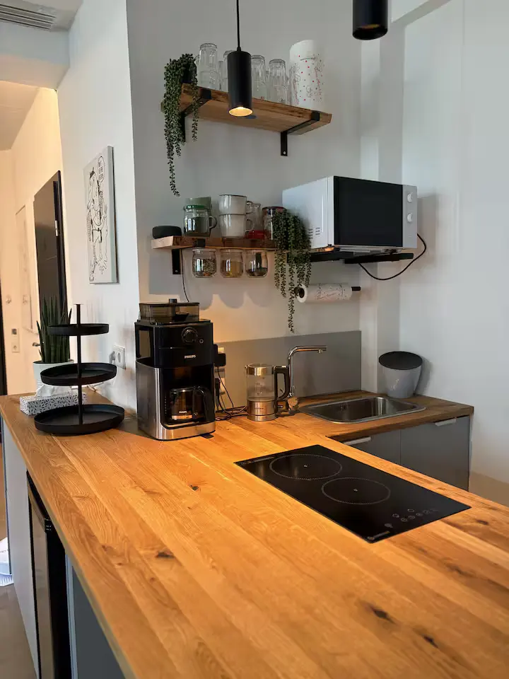 Küche der Ferienwohnung Teutoburg in Dresden-Striesen