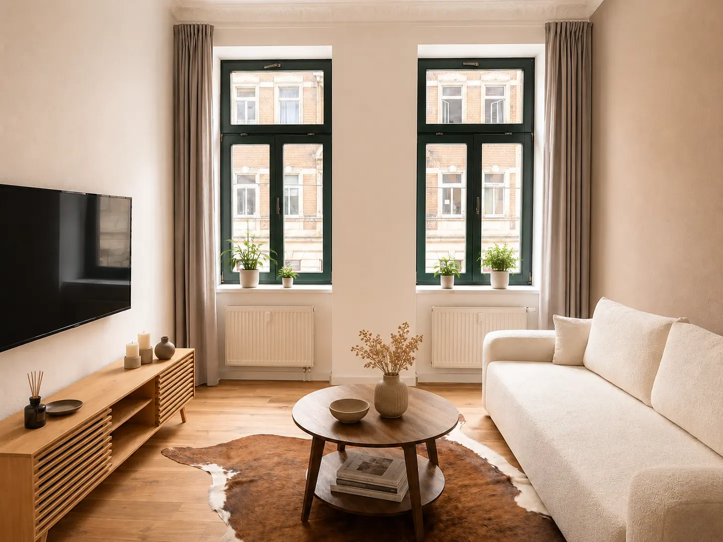 Wohnzimmer der Ferienwohnung Helgoland in Dresden
